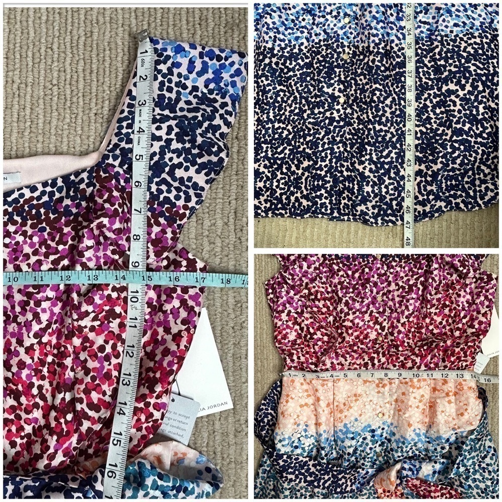 NWT Julia Jordan Short Flutter Sleeve Mixed Dot T… - image 15